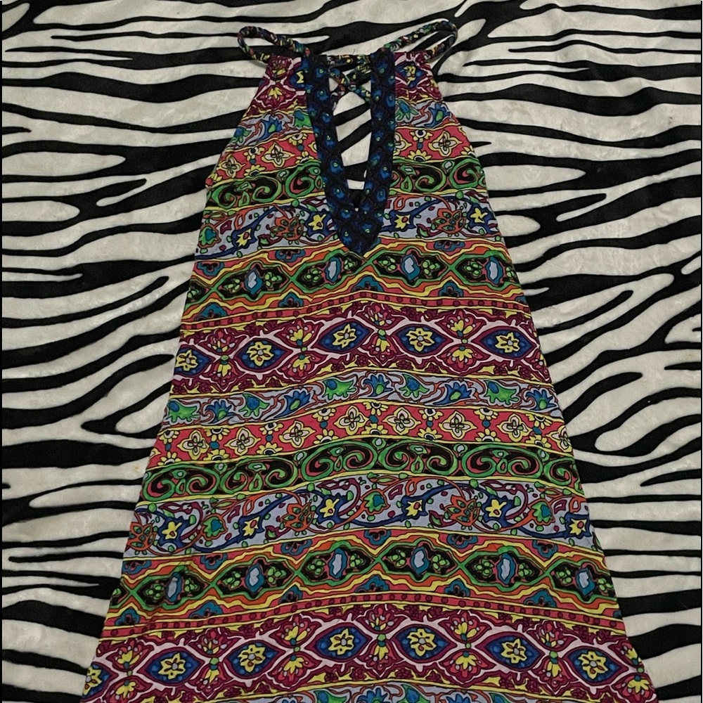 Medium Length Colorful Design Dress